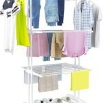 HOMIDEC Tendedero 4 nivels de acero inoxidable